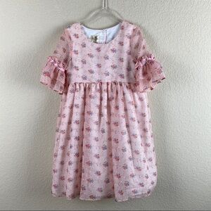 LAURA ASHLEY LONDON Pink Floral Dress Size 6X
